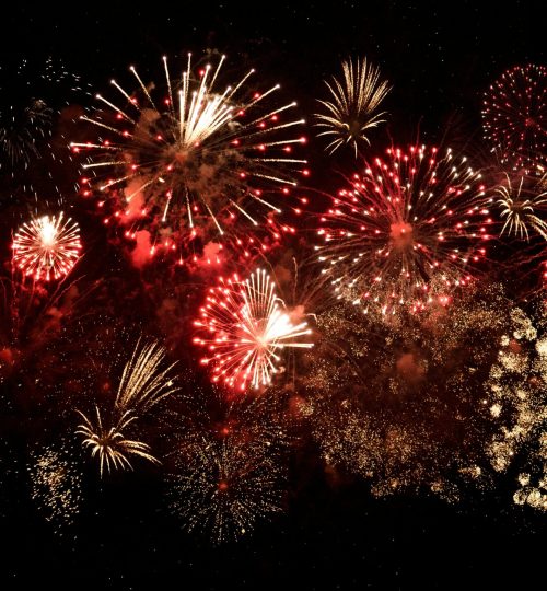 Vibrant fireworks light up the night sky in a breathtaking celebration in Vaughan, Ontario.
